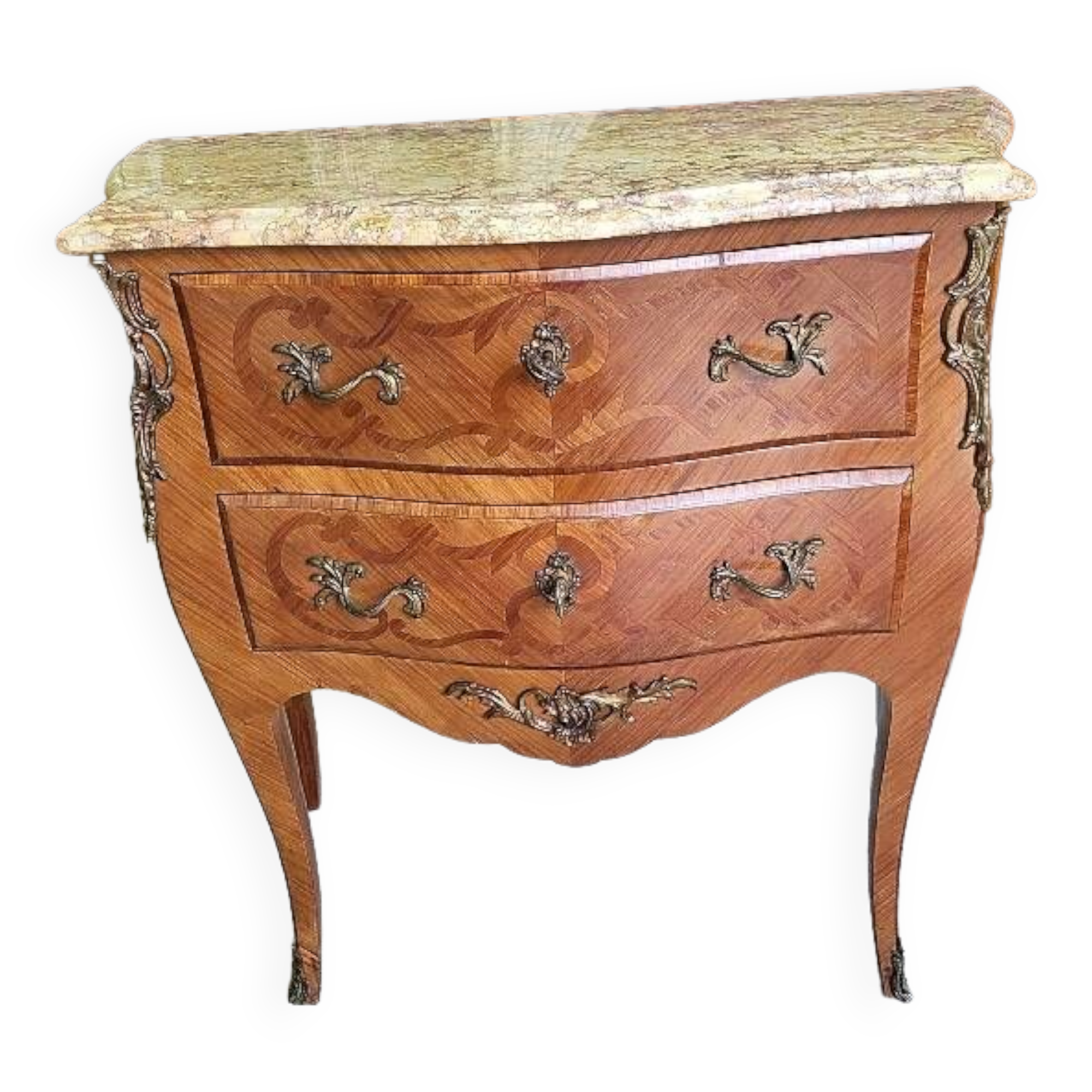 Petite commode 2 tiroirs en bois de rose
