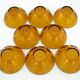 8 bols en verre jaune ambré - motifs fleurs en relief - Daisy Vereco France - vintage années 70