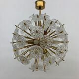 Val Saint Lambert crystal sputnik gold chandelier , 1960’s