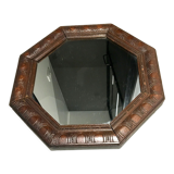 Pretty octagonal mirror Art Deco rosewood frame
