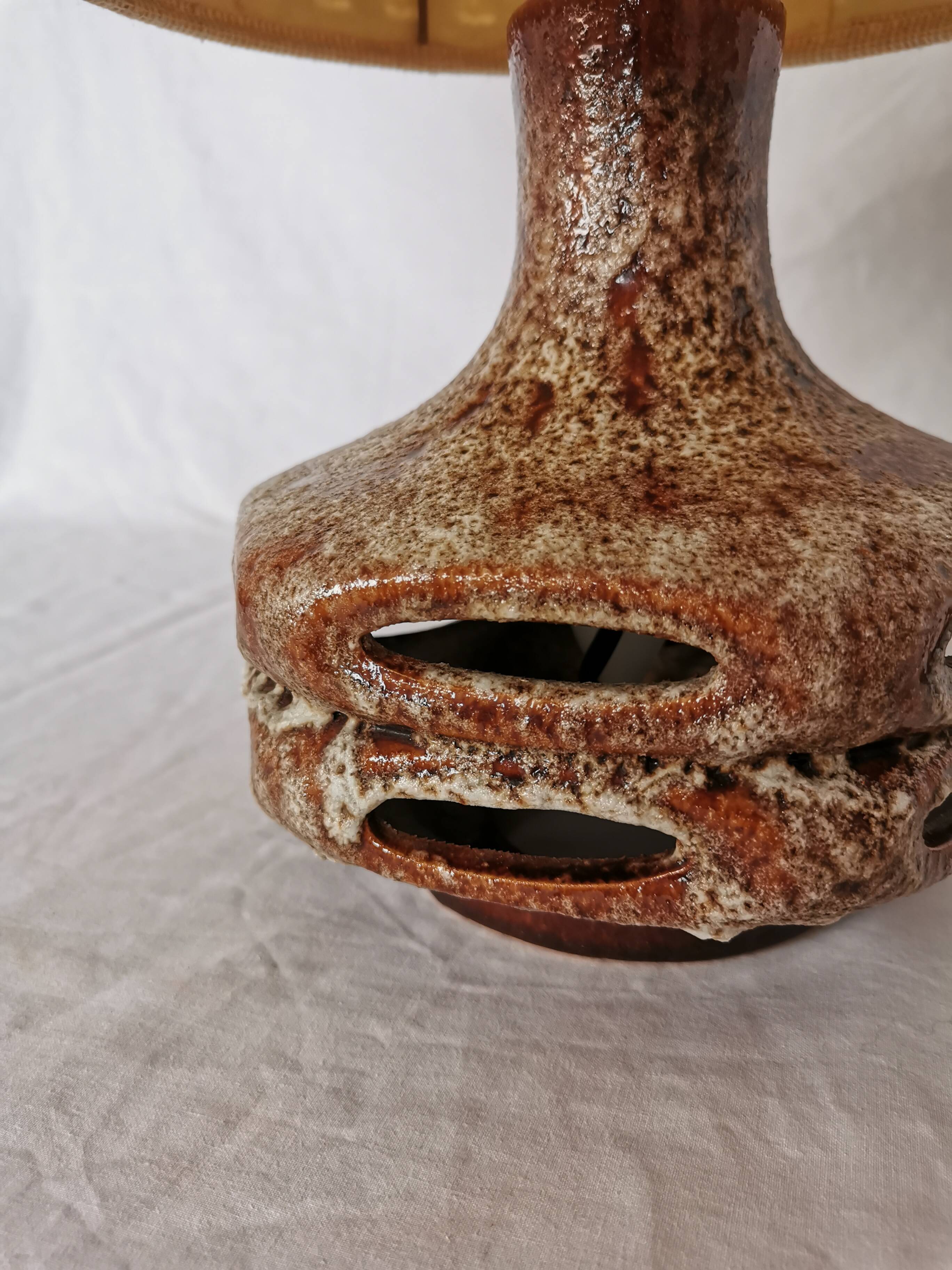 Openwork ceramic lamp, Stein Keramik, Germany, space age, 1960.