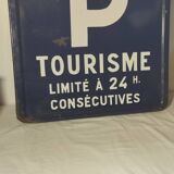 Ancien panneau de signalisation plaque émaillée 1974