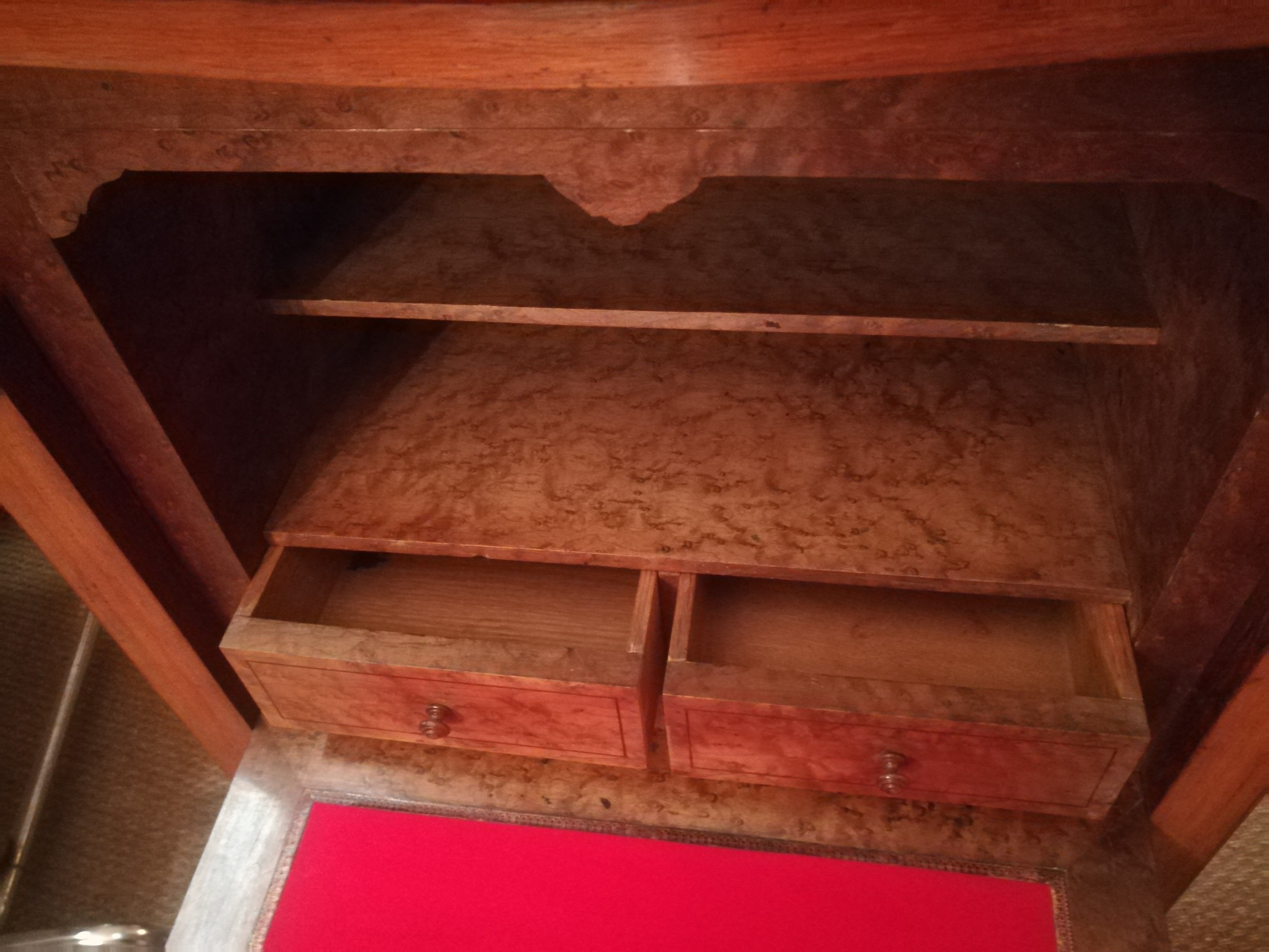 19th-century secretary in marquetry and marble