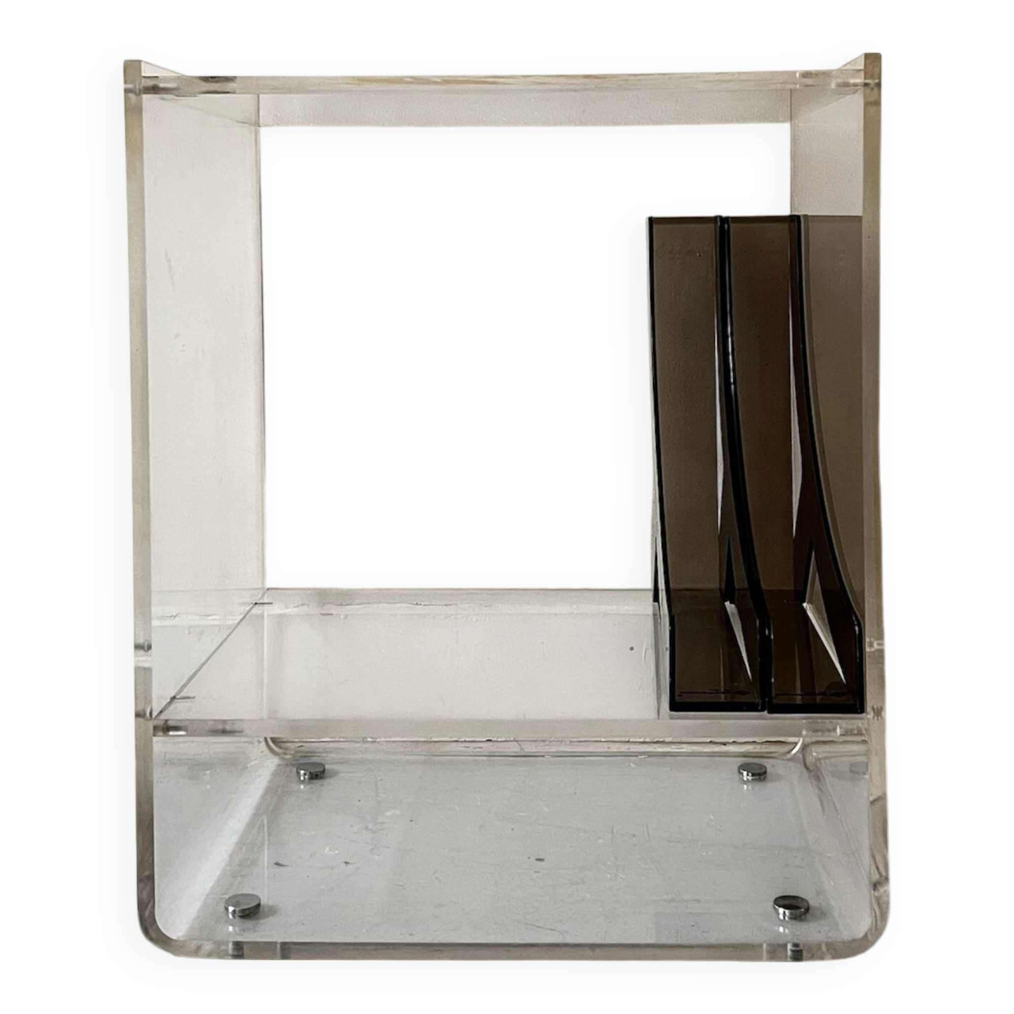 Bibliotheque design en plexiglass, Les Invisibles Marais International 70'S