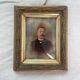 Portrait, photographie, ambrotype, peint à la main, XIXème, signé EV, daté 1881, verre bombé