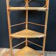 Vintage rattan and wicker corner shelf 70s