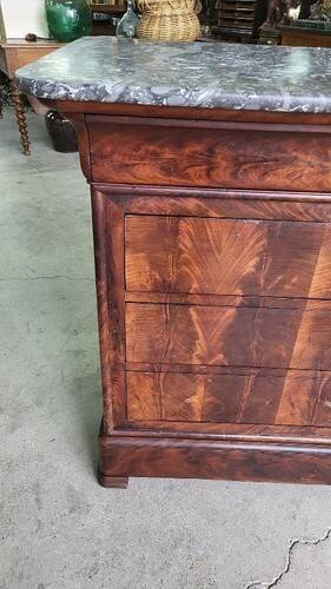 LOUIS XVI COMMODE IN MAHOGANY WITH 3 DRAWERS FROM THE 19TH CENTURY