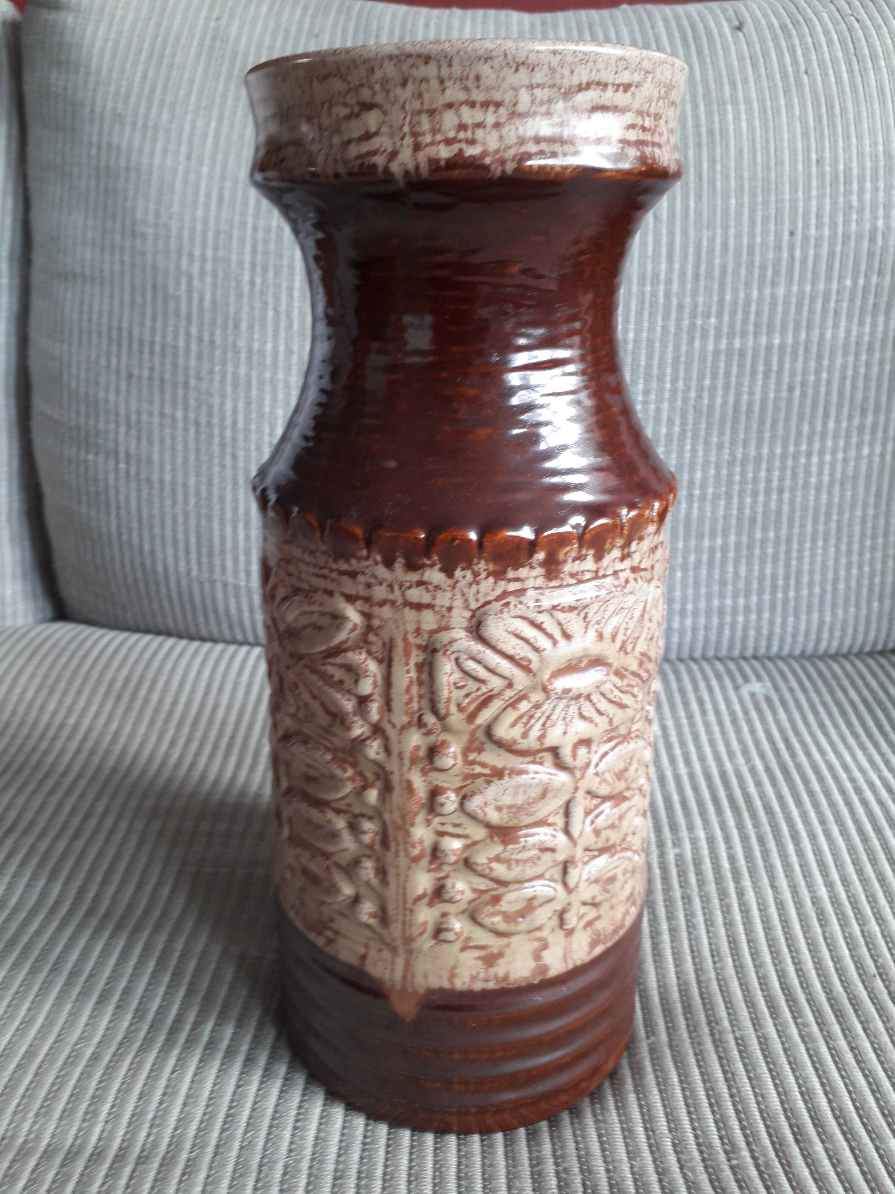 Large Germany ceramic vase with floral decoration