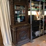 Half buffet-silver cabinet with 2 sections in the neo-Renaissance style, Henri II