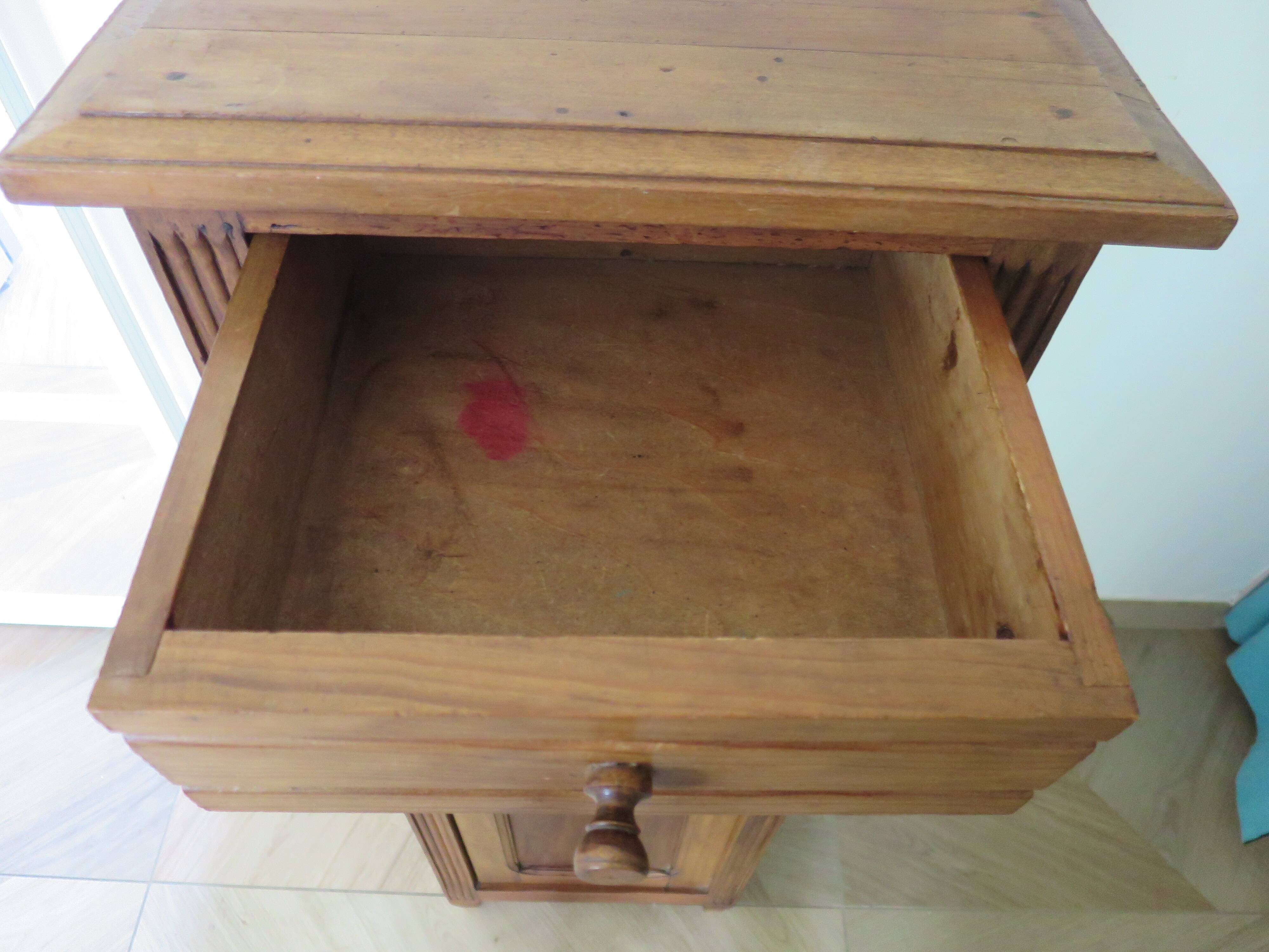 vintage - jam cabinet - side table - 1 drawer - 1 door - rustic style