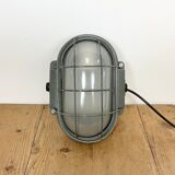 Grey Industrial Cast Iron Wall Lamp from Elektrosvit, 1960s