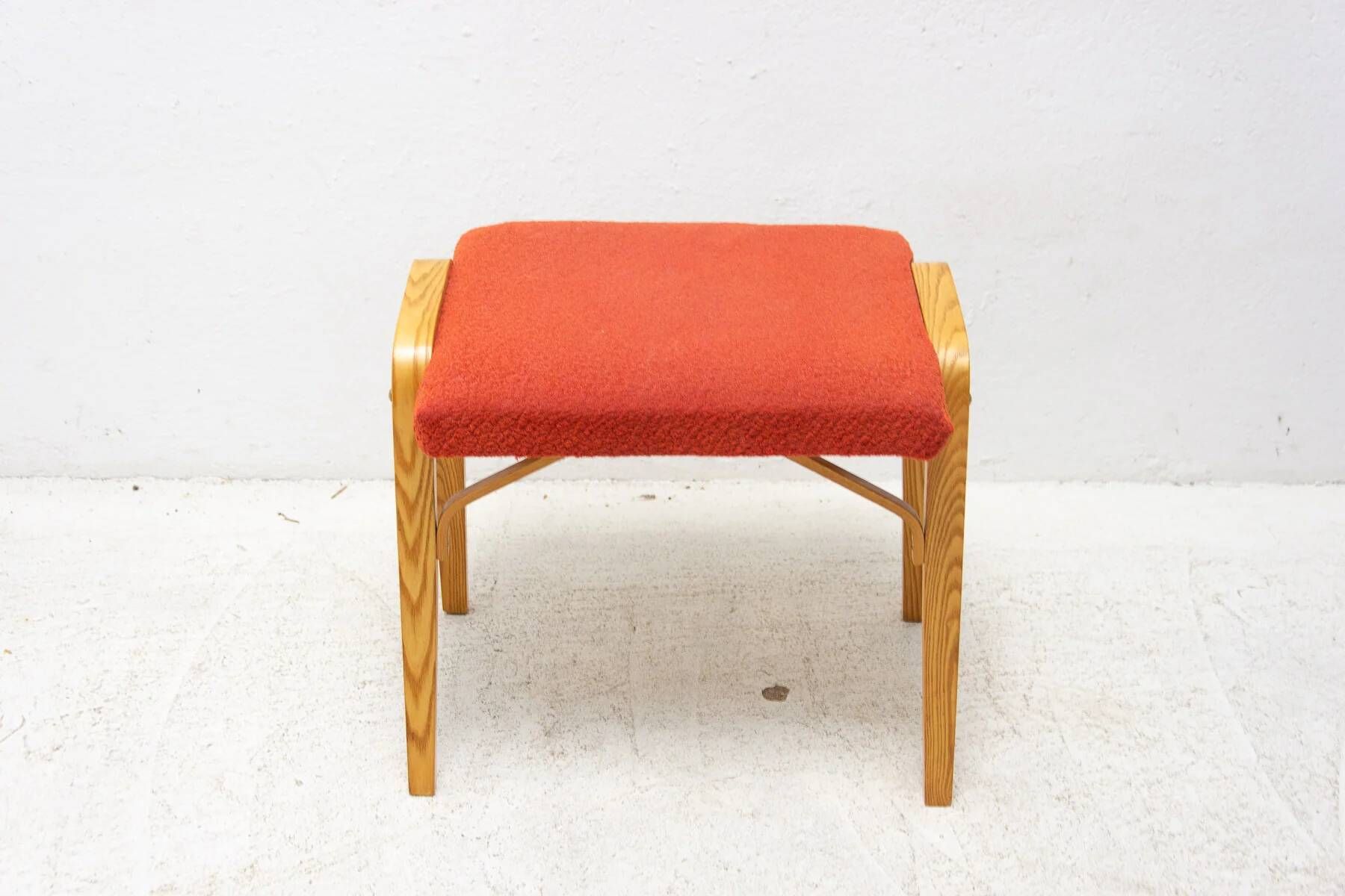 Mid-century bentwood stool by Dřevopodnik Holešov, wooden seating, 1970s