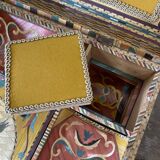 Jewellery box, secrets, straw marquetry and oriental patterns.