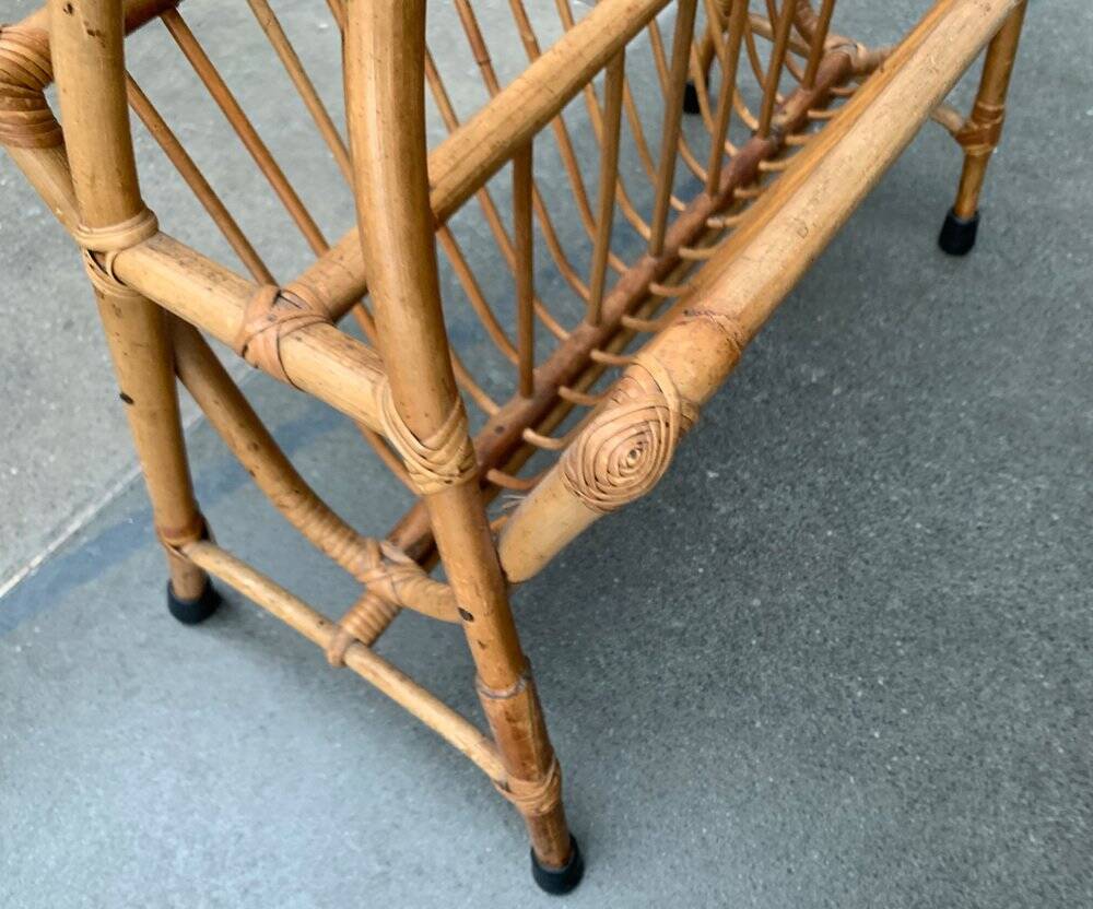 Mid-century bamboo magazine rack, 1960s