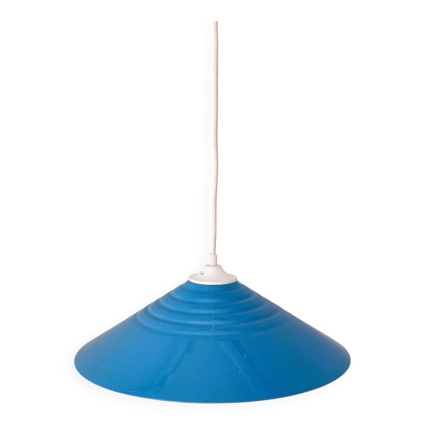 Suspension en métal laqué bleu esprit 70/80
