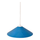 Blue lacquered metal suspension in a 70s/80s style.
