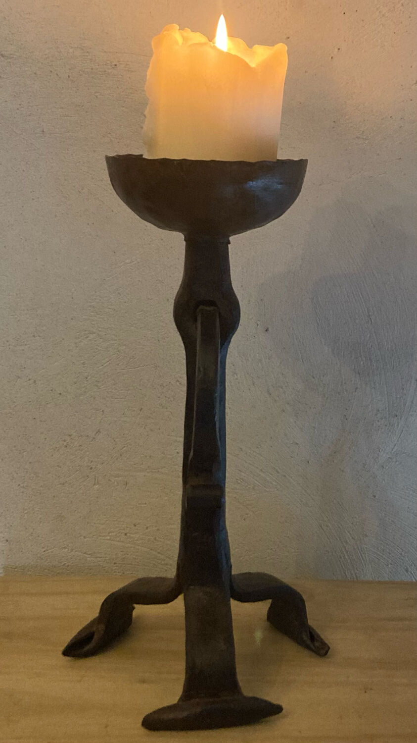 Wrought iron candle holder
