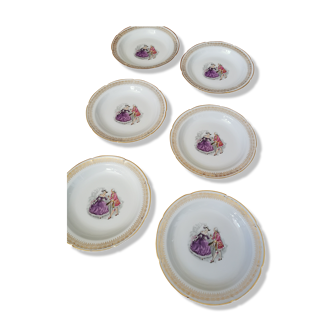 Assiettes creuses vintage en porcelaine