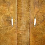 Double Art Deco wardrobe circa 1930 in satin walnut.