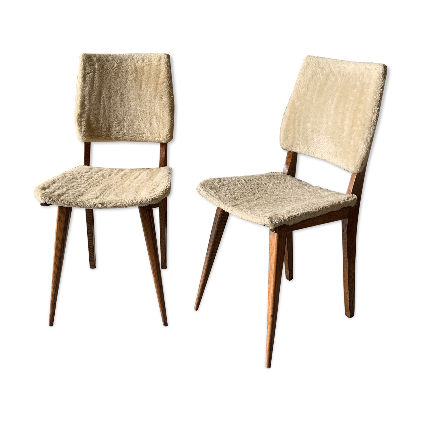 Set of 2 moumoute chairs - wooden structure