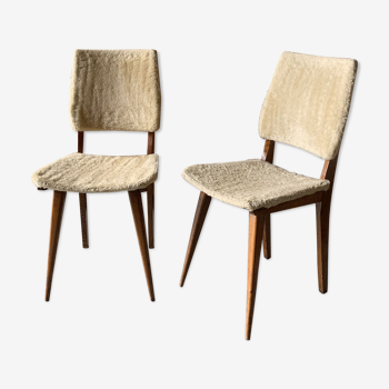 Set of 2 moumoute chairs - wooden structure