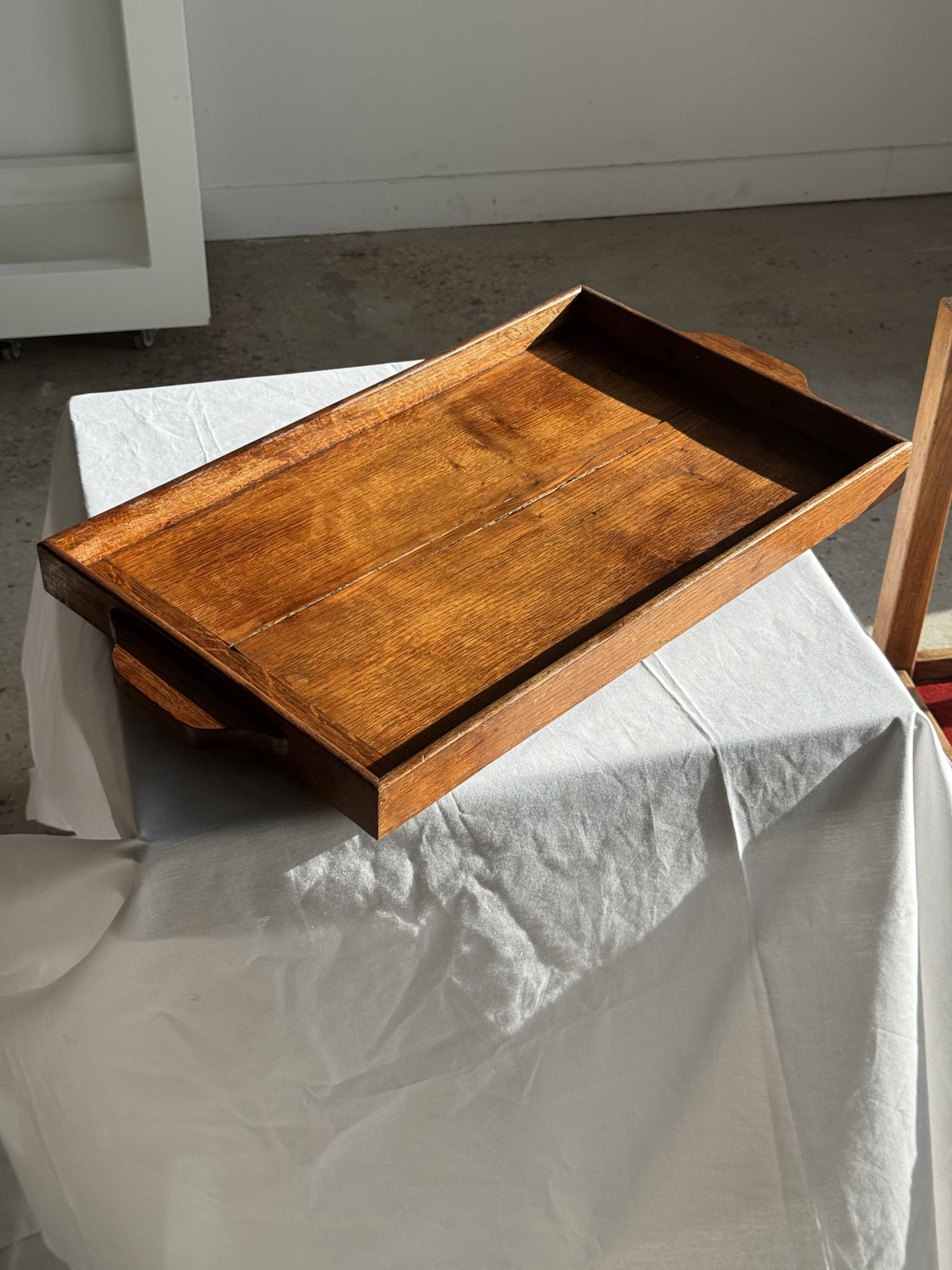 Wooden rolling trolley with removable top H66 75x35