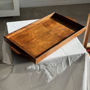 Wooden rolling trolley with removable top H66 75x35