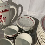 Art Deco pink earthenware service by Badonviller, porcelain, circa 1930