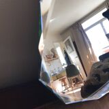 Antique dodecagon art deco beveled mirror