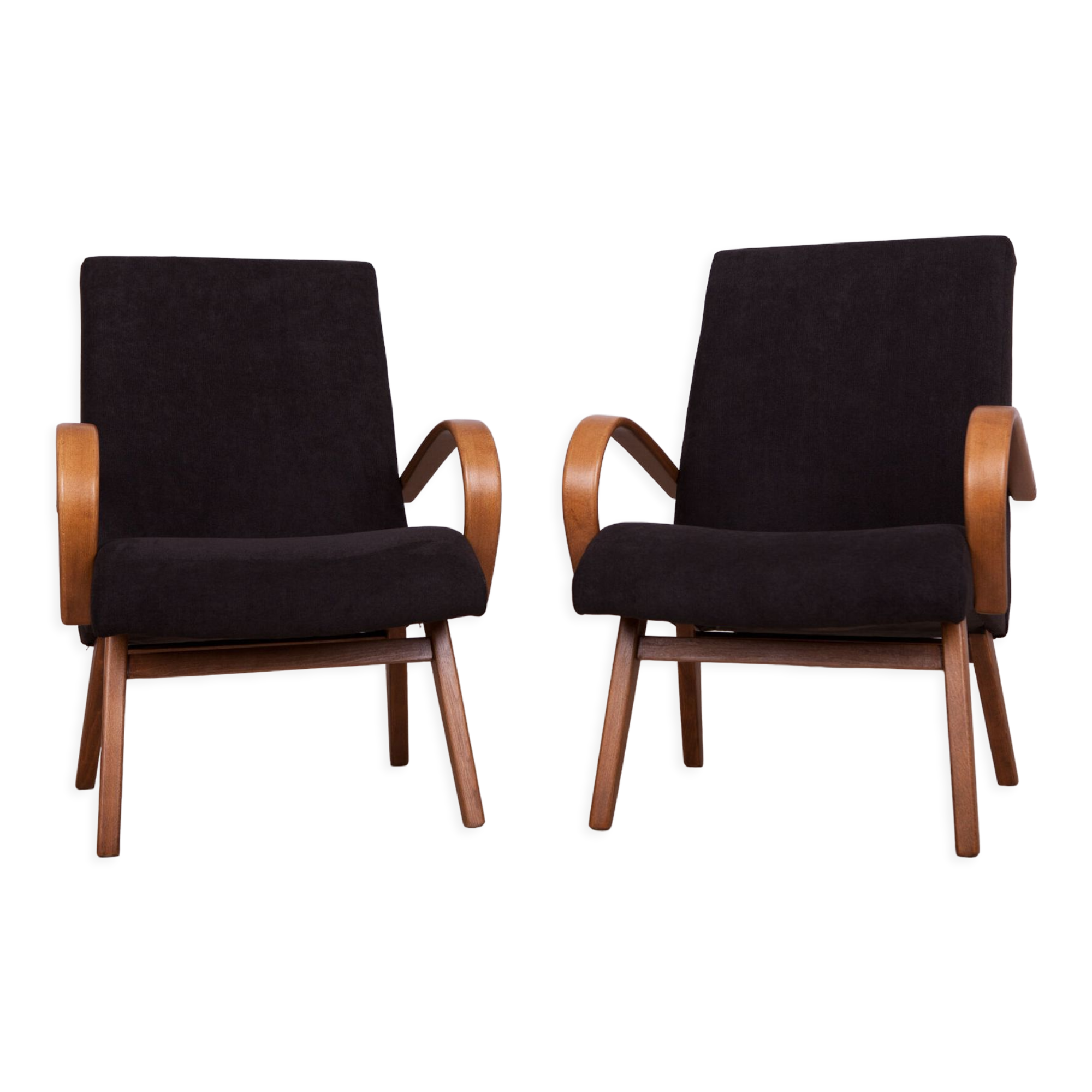 Model 53 Armchairs by Jaroslav Smidek for TON, 1960s, Set of 2