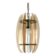 Mid-Century Italian pink and clear thick glass chandelier by Veca. Italy 1960s