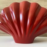 Atypical Red Shell Soliflore Vase Solid Cast Aluminum Art Decor