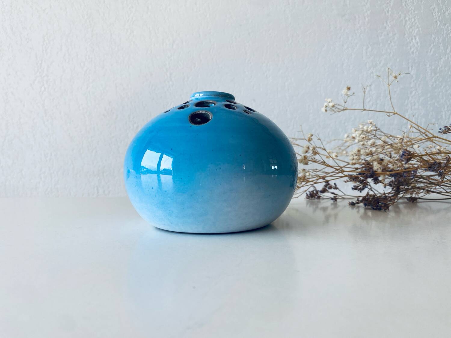 Flower spike vase signed Duriez