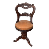Mid-19th century solid walnut harpist's chair