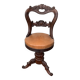 Chaise de harpiste en noyer massif milieu 19ème