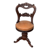 Mid-19th century solid walnut harpist's chair