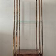 Belgochrom OR 23K side table and elm magnifying glass from the 1970s.
