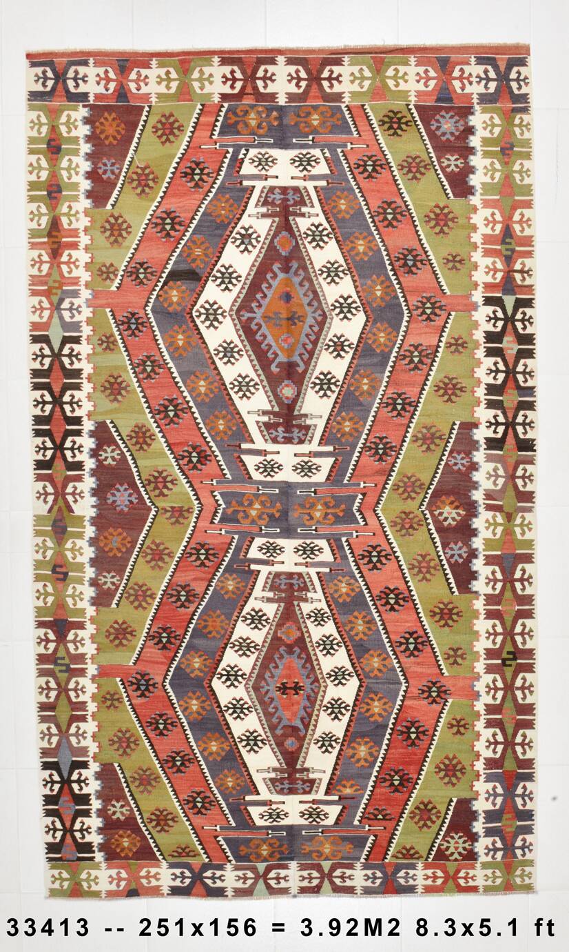 5x8 Geometric Handmade Antique Vintage Rug, 156x251Cm