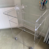 Designer plexiglass side table