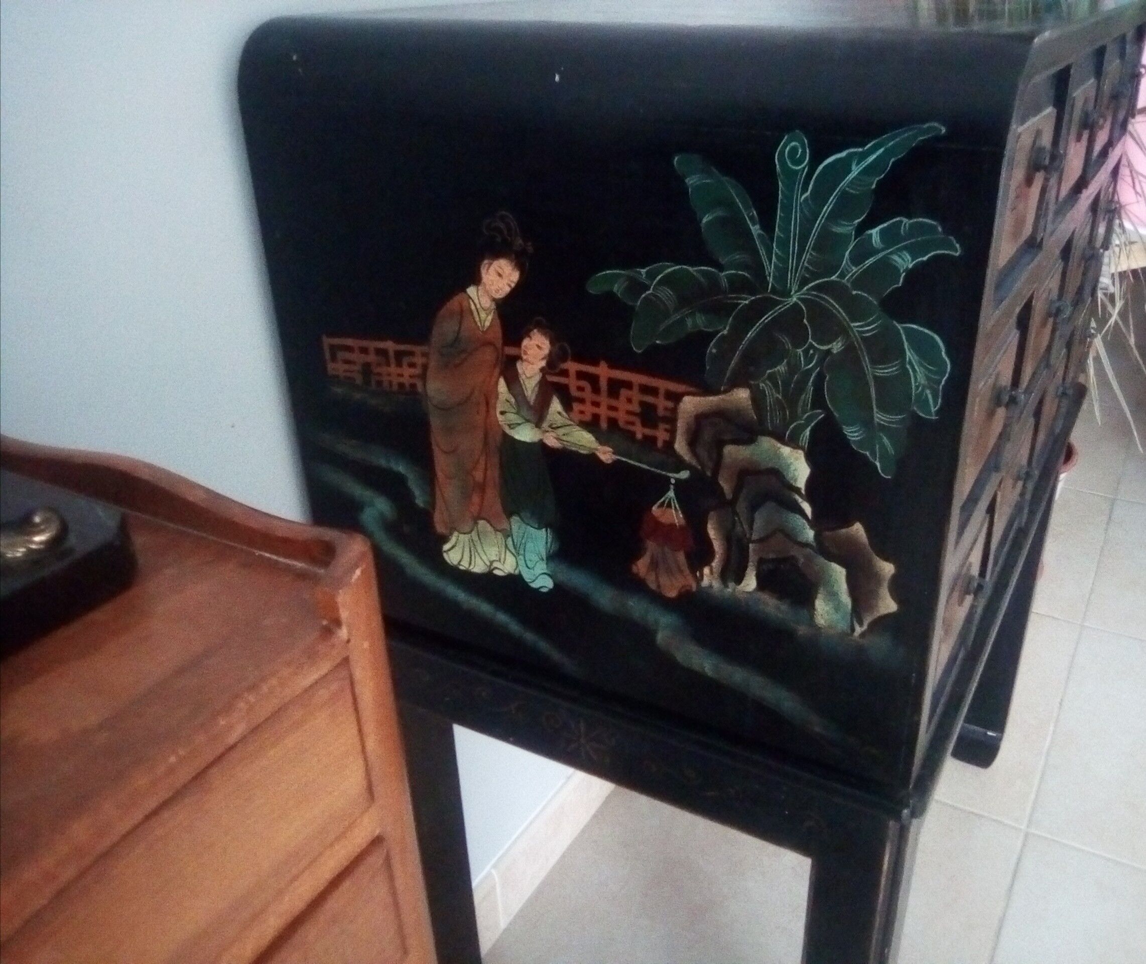 Furniture with an ancient Asian apothecary drawer