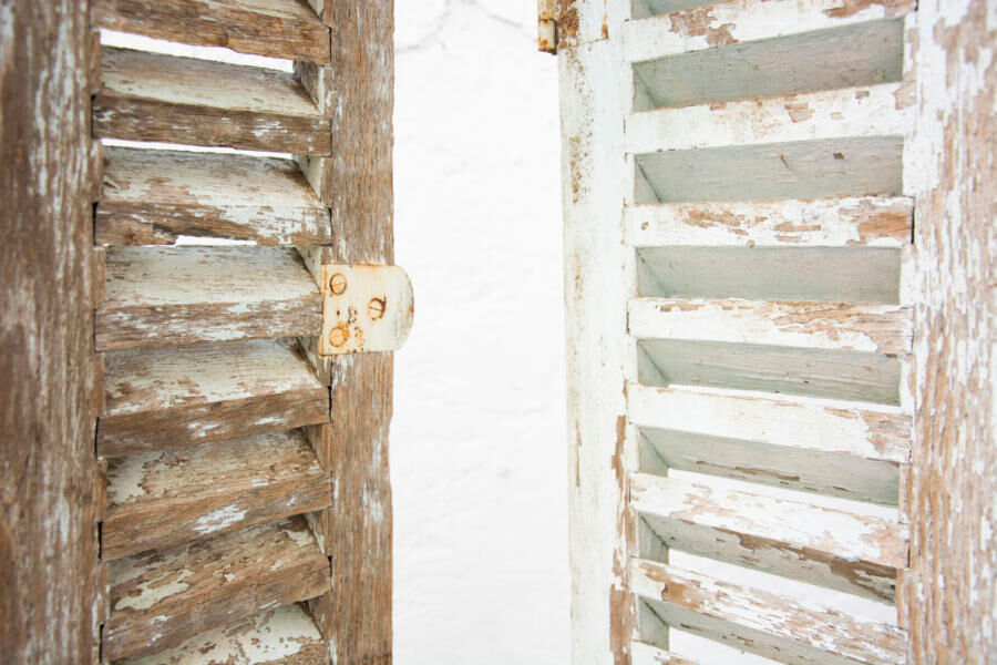Pair of shutters louvered