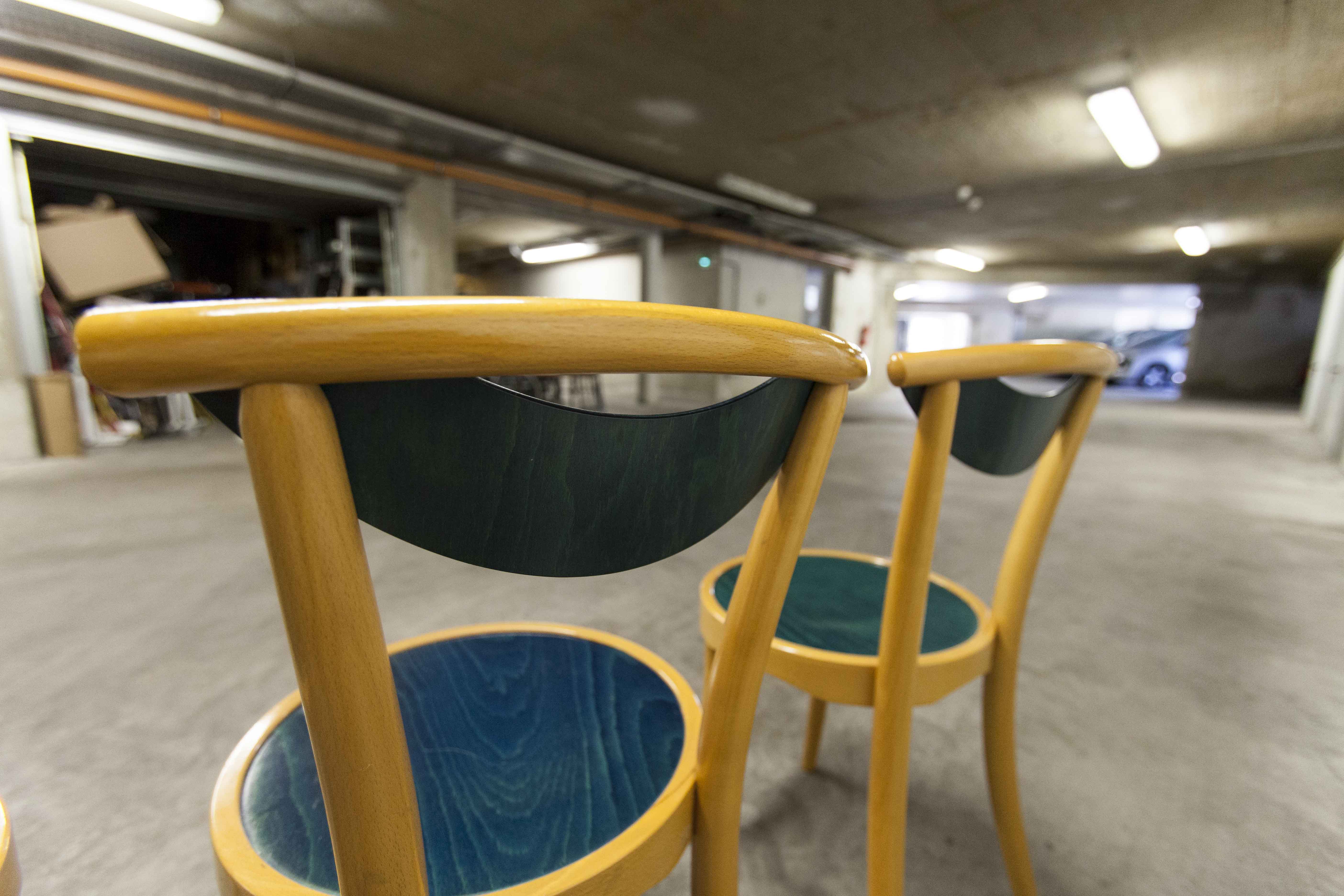 set of 4 chairs bistro Baumann model "Pollen café" design Pagnon / Pelhaître 1997