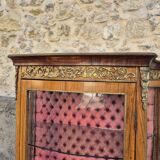 Louis xv curved display case with romantic scene