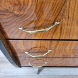 1950s six-drawer chest of drawers with glass top