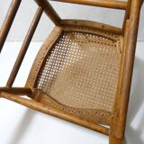 vintage wooden bistro chair with caning