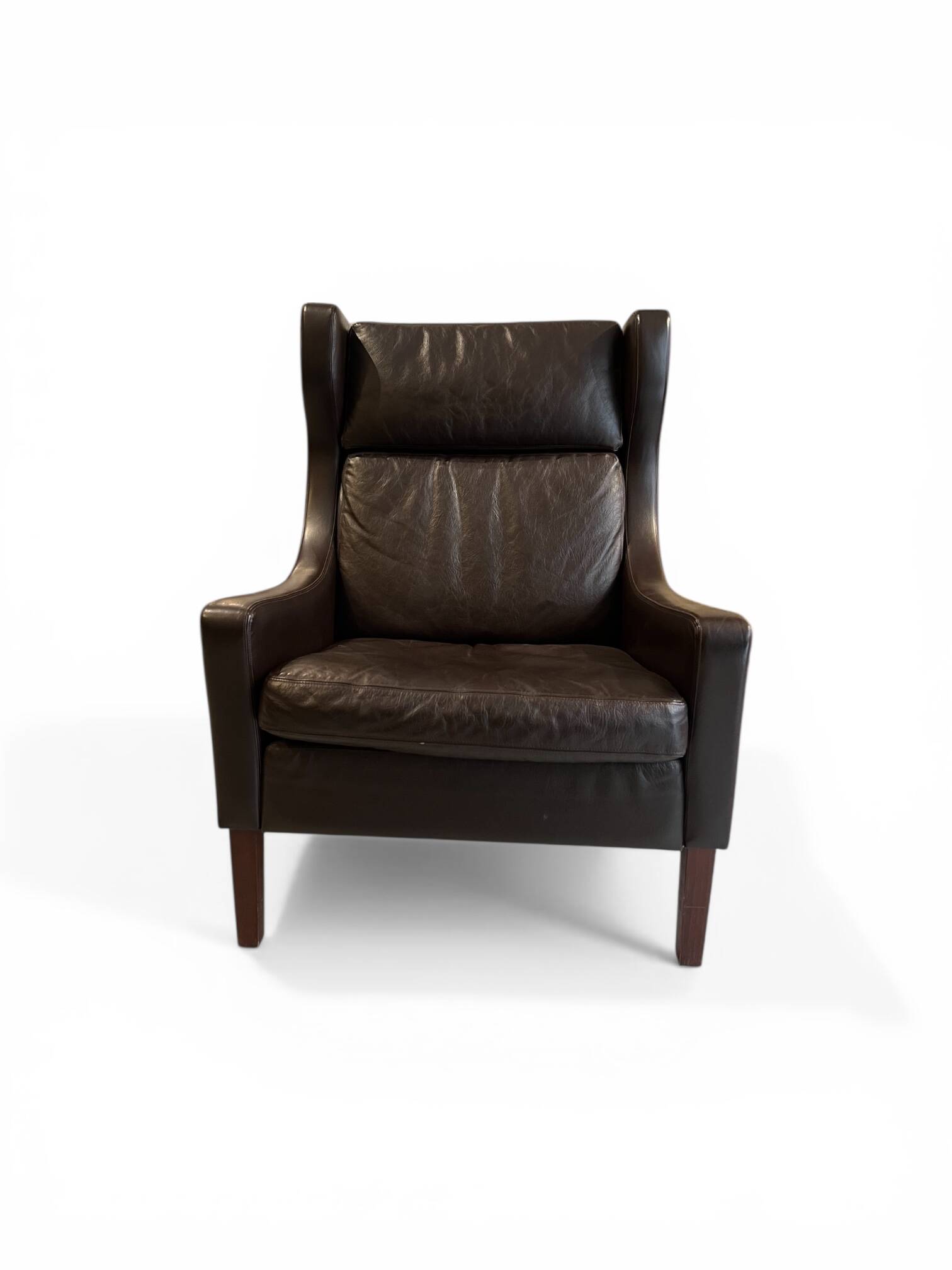 Leather wingback chair