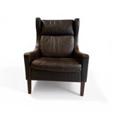 Leather wingback chair
