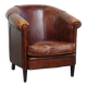 Cowhide Leather Club Chair in English Style