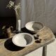 Set of a salad bowl and a vintage brown circular dish D28.