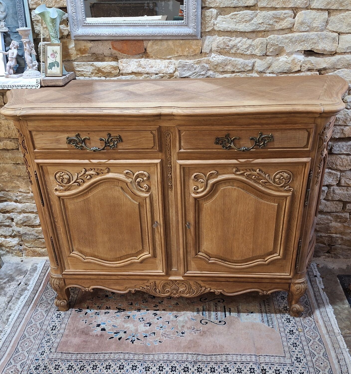 Louis XV style sideboard in solid oak